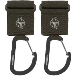 LÄSSIG Kinderwagenhaken 2er Set Karabiner Olive